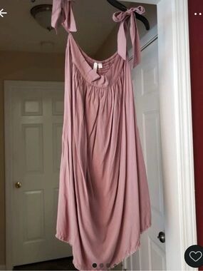 Adjustable Tie-Shoulder Mauve Mini Dress